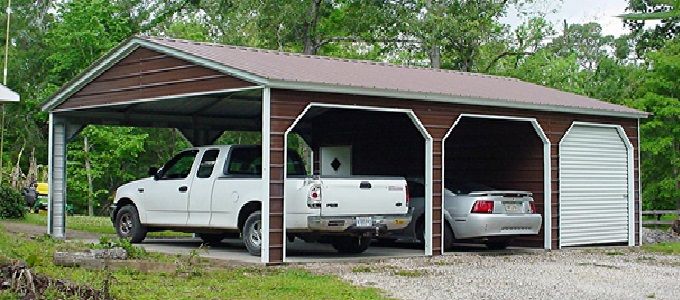 Simple Vertical Roof Metal Carport Wide image.