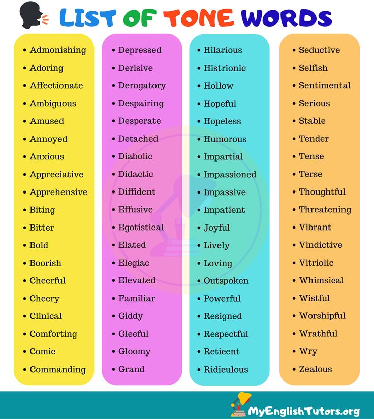 List of TONE Words: Words to Describe TONE | Tone words, Essay writing ...