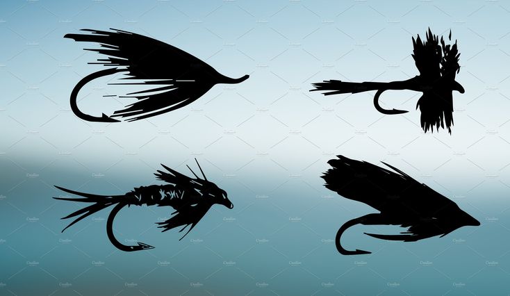 Fly Fishing Fly Vector Silhouettes | Fly fishing, Fishing svg, Best ...