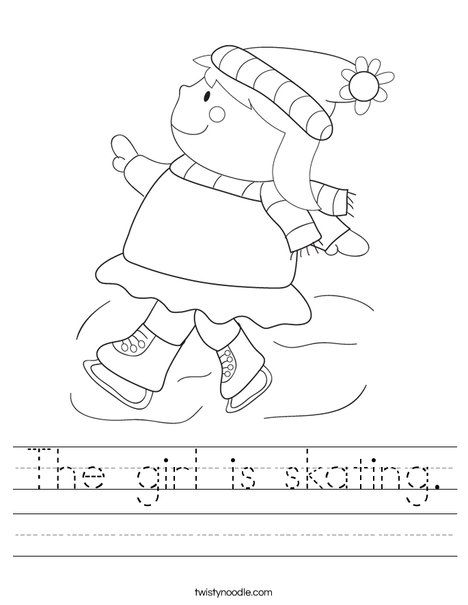 The girl is skating Worksheet | Homeschool worksheets, Worksheets ...