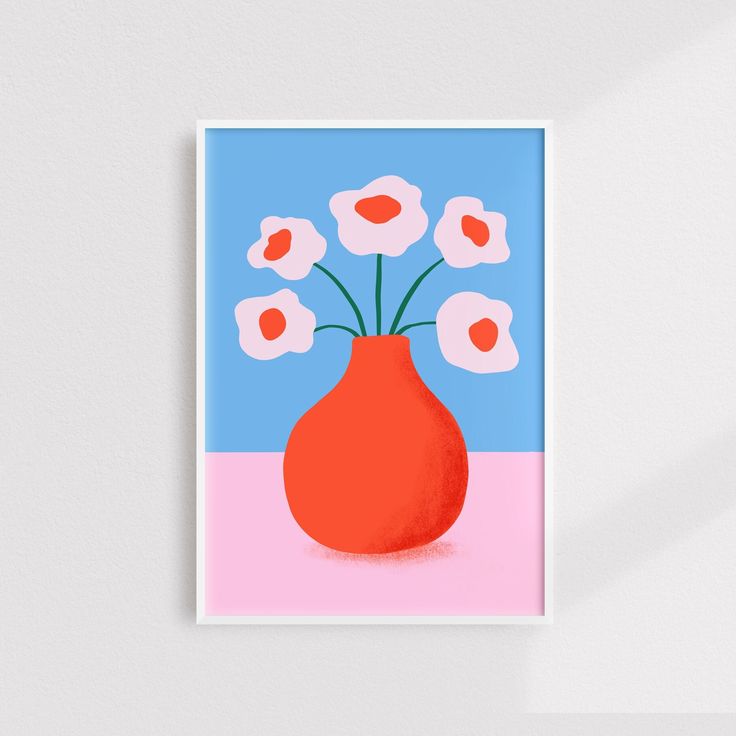 Pink Flower Print, Flowers Prints, Spring Print, Kids Prints, Kids Room ...