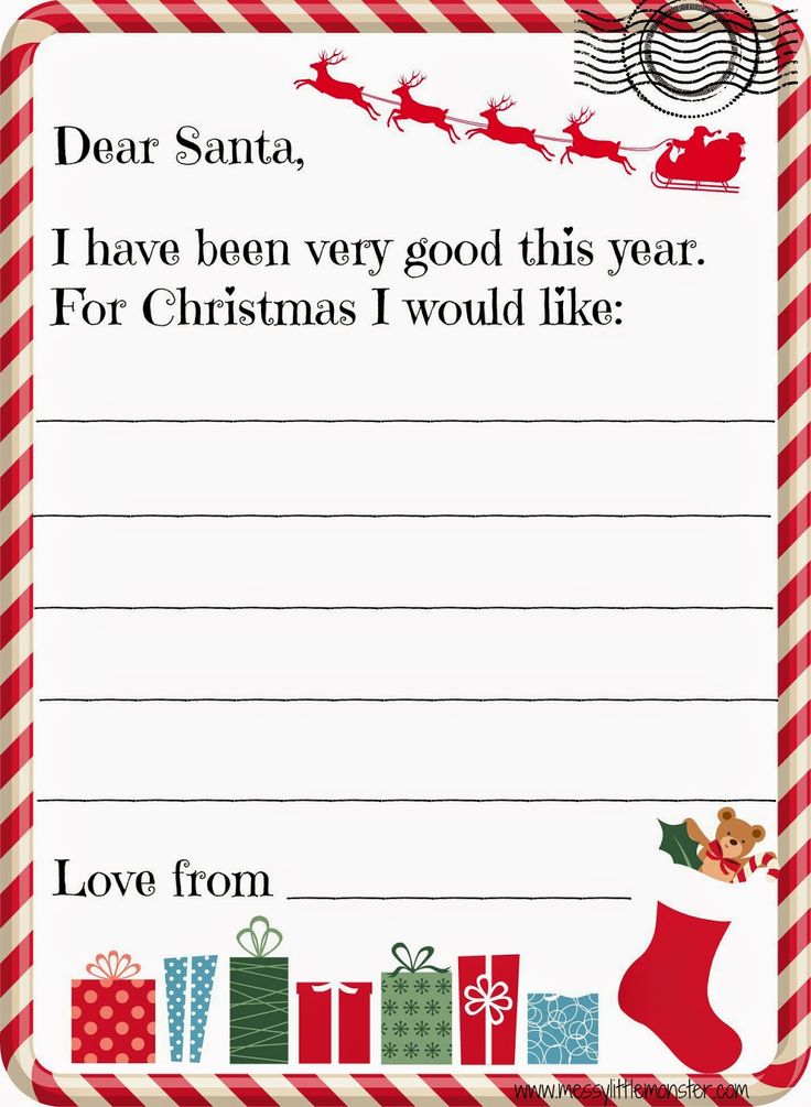 Printable Santa Letter for Kids | Santa letter template, Christmas ...