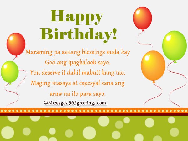 Happy Birthday in Tagalog - 365greetings.com | Birthday message to ...