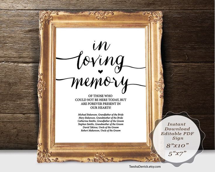 Editable In Loving Memory Template