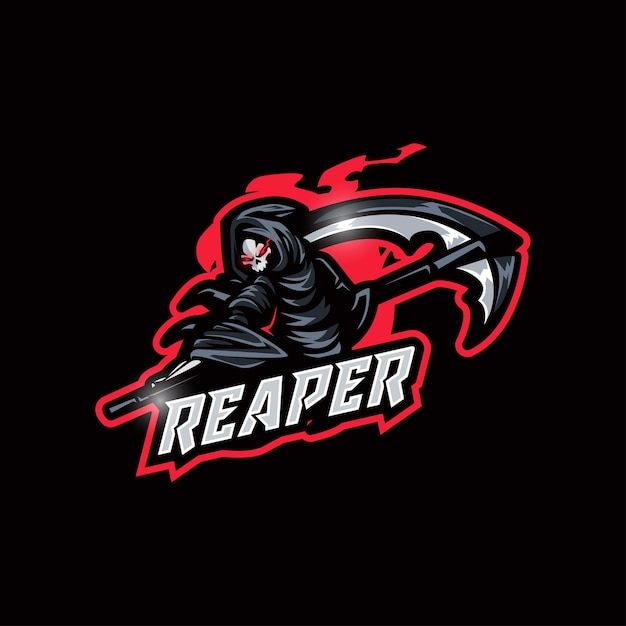 Premium Vector | Grim reaper esport logo