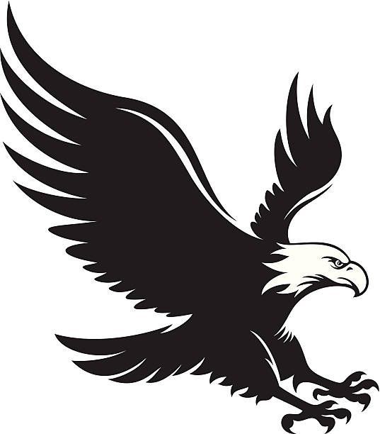 Eagle in black and white color | Eagle art, Eagle silhouette, Clip art ...