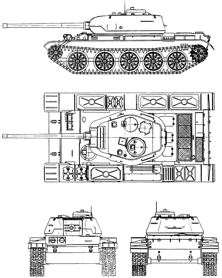 T-44 blueprint | Blueprints, Armored vehicles, Military vehicles