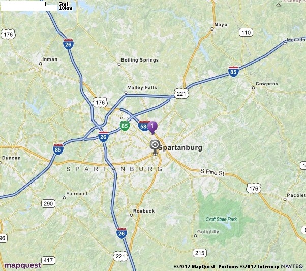 MapQuest Maps - Driving Directions - Map | Spartanburg, Spartanburg ...