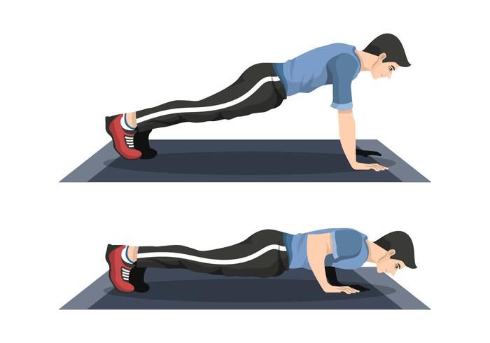 Man Doing Push Up Vector Illustration | Aerobic exercise, At home ...