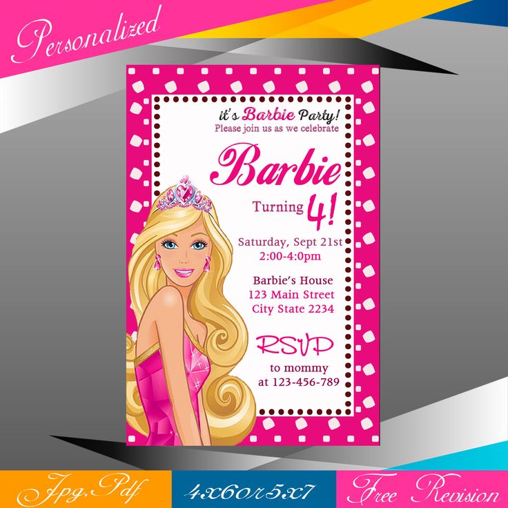 This item is unavailable | Etsy | Barbie birthday invitations ...