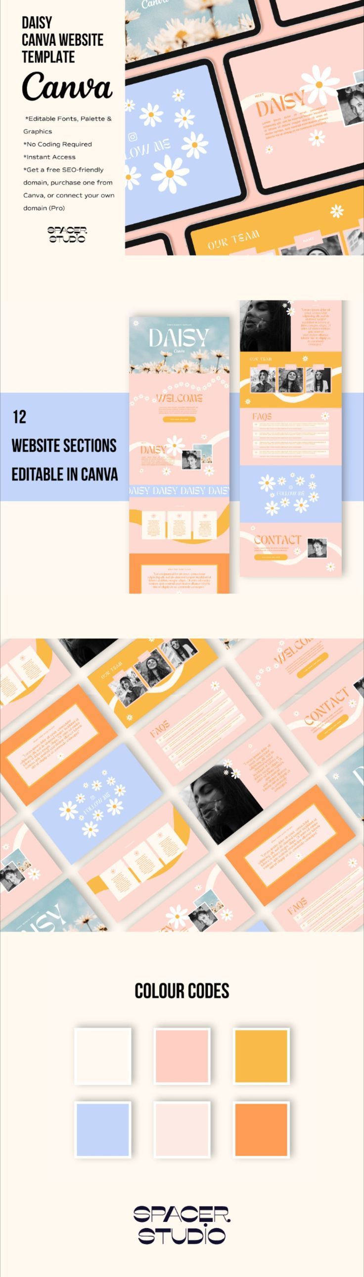 Canva Website Template, Canva Sales Page, Retro Graphics, 90s nostalgia ...