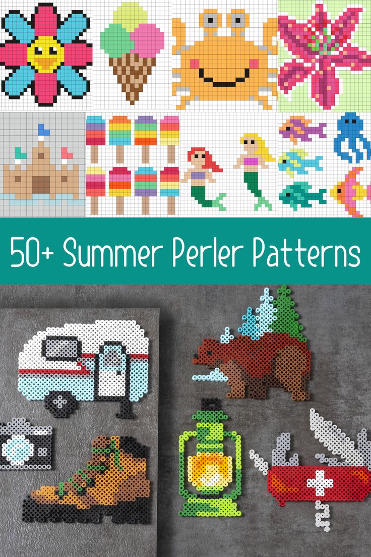 50+ Summer Perler Bead Ideas for Kids | Easy perler bead patterns, Diy ...