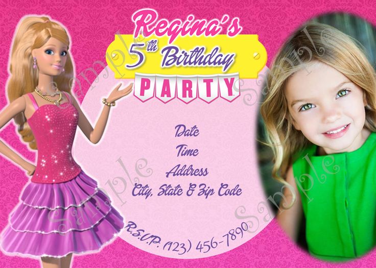 Barbie in the dream house birthday party Invitation 5x7 or 4x6 Inches ...