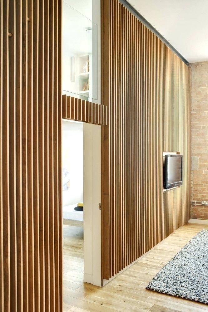 Vertical wood panel wall Wood slat wall, Timber walls, Interior