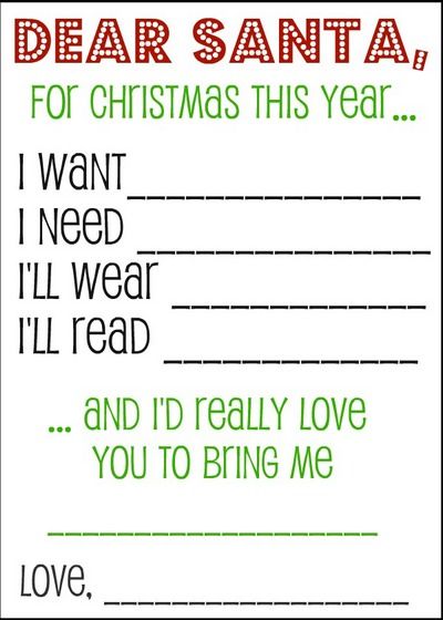 Wish List and Gift Tags | Kids christmas list, Kids christmas ...