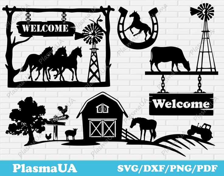 Welcome Animals Dxf, DXF Horse, Horse Cut File, Horseshoe Svg, Dxf Farm ...