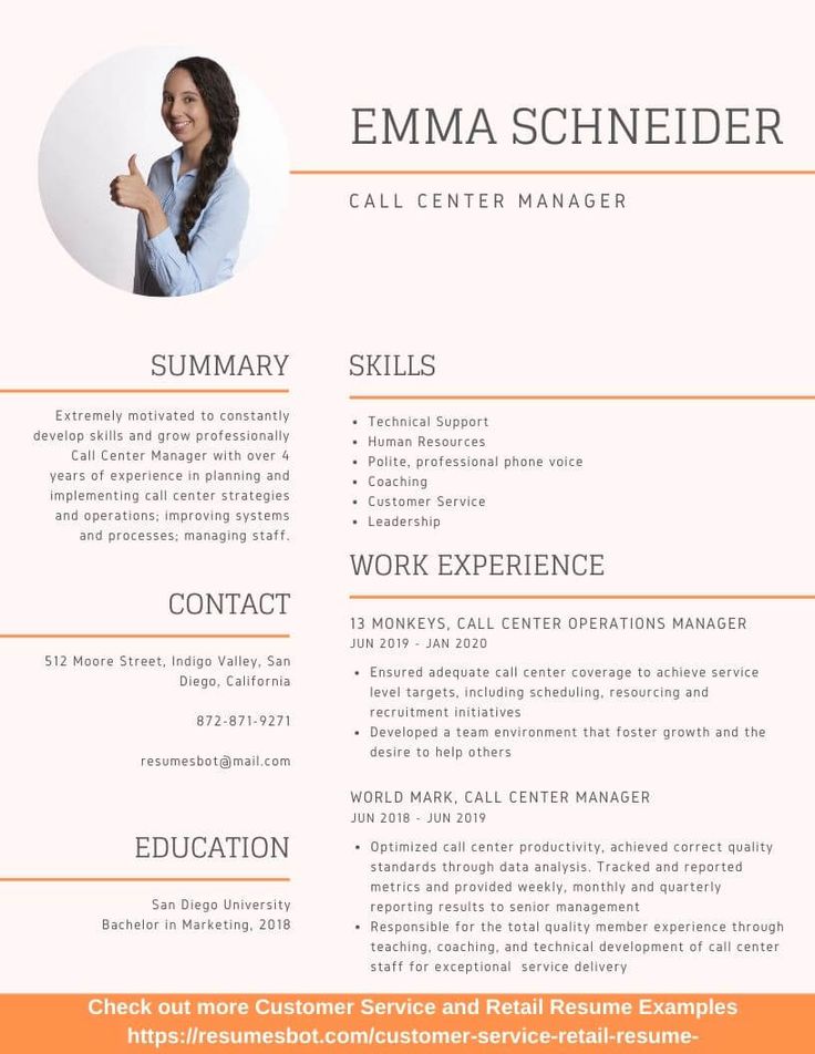 Call Center Manager Resume Samples and Tips [PDF+DOC] | Resumes Bot ...