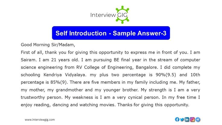 Self Introduction in English in 2024 | Self introduction in ...