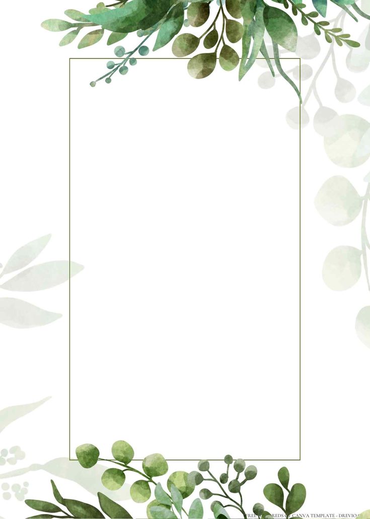 14+ Minimalist Greenery Pastel Leaves Floral Canva Wedding Invitation ...