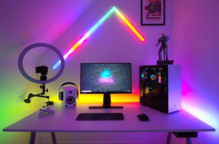 15+ Desk Backlight & LED Light Strip Ideas | Gridfiti | Strip lighting ...