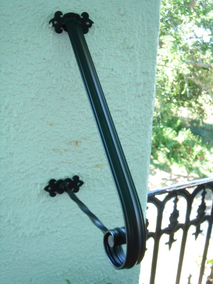 1 to 2 Step Wrought Iron Grab Rail Stair Railing Handrail 