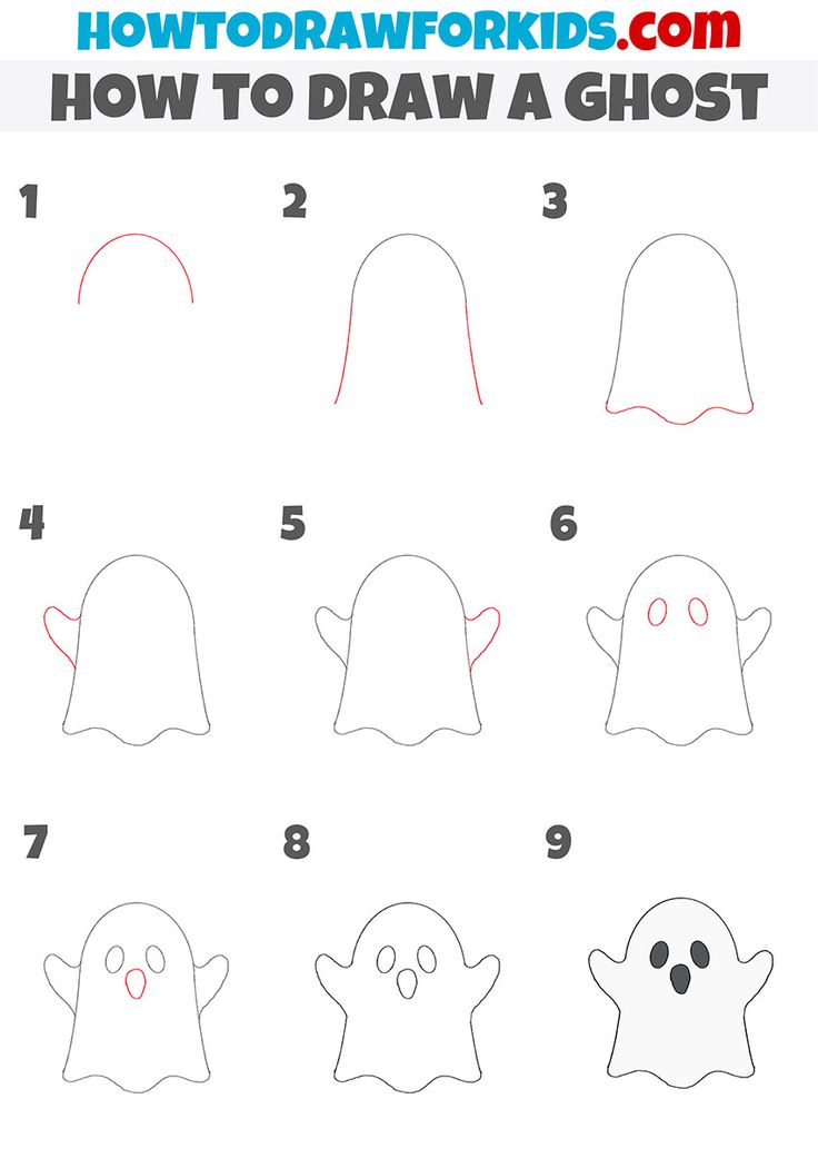 how to draw a ghost step by step in 2023 | Easy halloween drawings ...