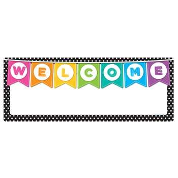 Welcome Banner Black White Polka Dots Dry-Erase Surface ASH91900 Ashley ...