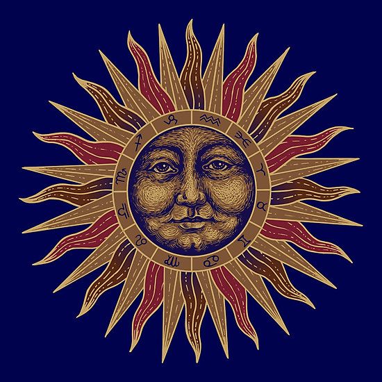 Celestial Golden Sun Face by David Sanders | Sun art, Psychedelic art ...