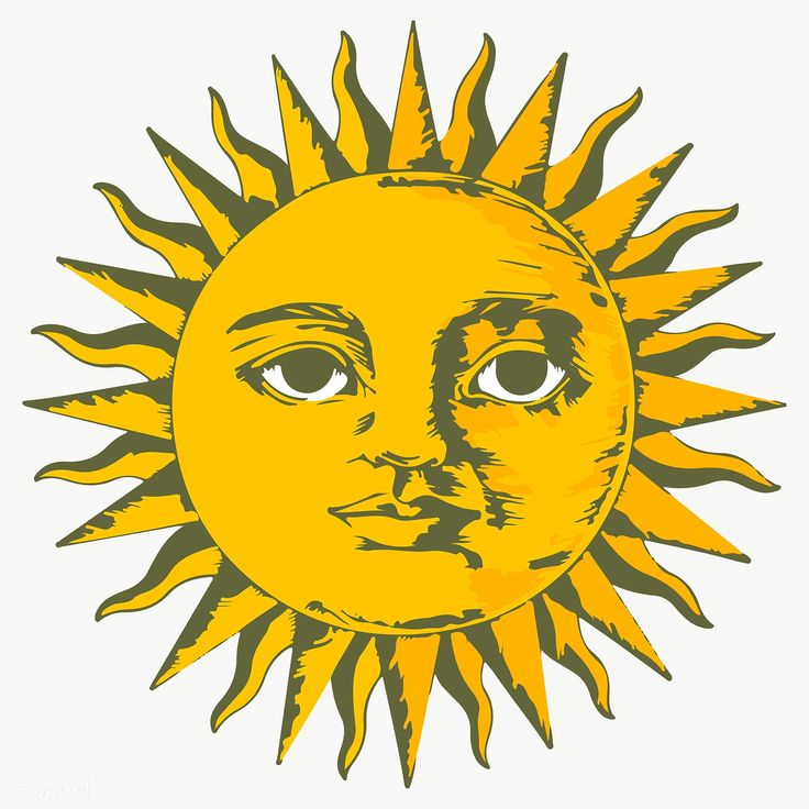 Vectorized sun with face design element | free image by rawpixel.com ...