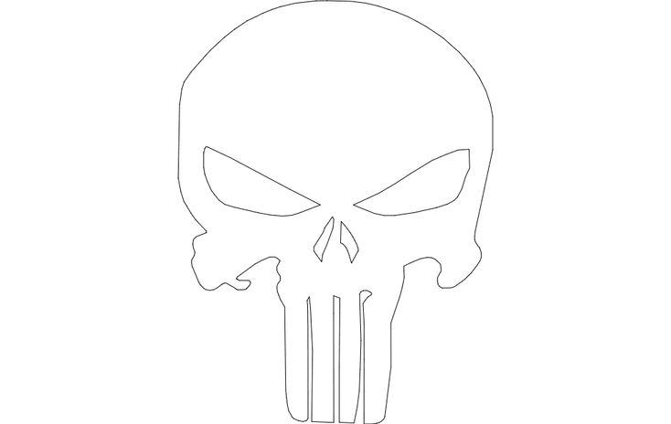 The Punisher Skull Silhouette dxf File | Skull silhouette, Punisher ...