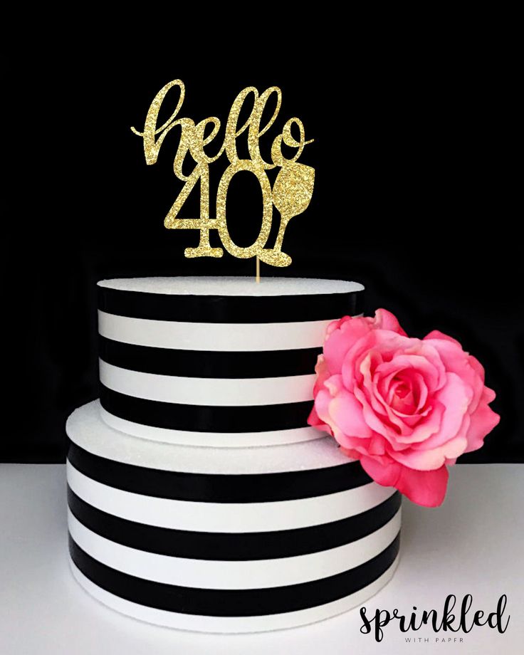 Hello Forty Cake Topper - Etsy | Gender reveal cake topper, Bow cakes ...