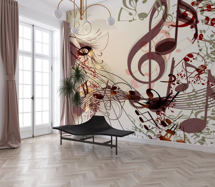 Music Icon Wallpaper Music Room Wall Design Art Wallpaper - Etsy ...