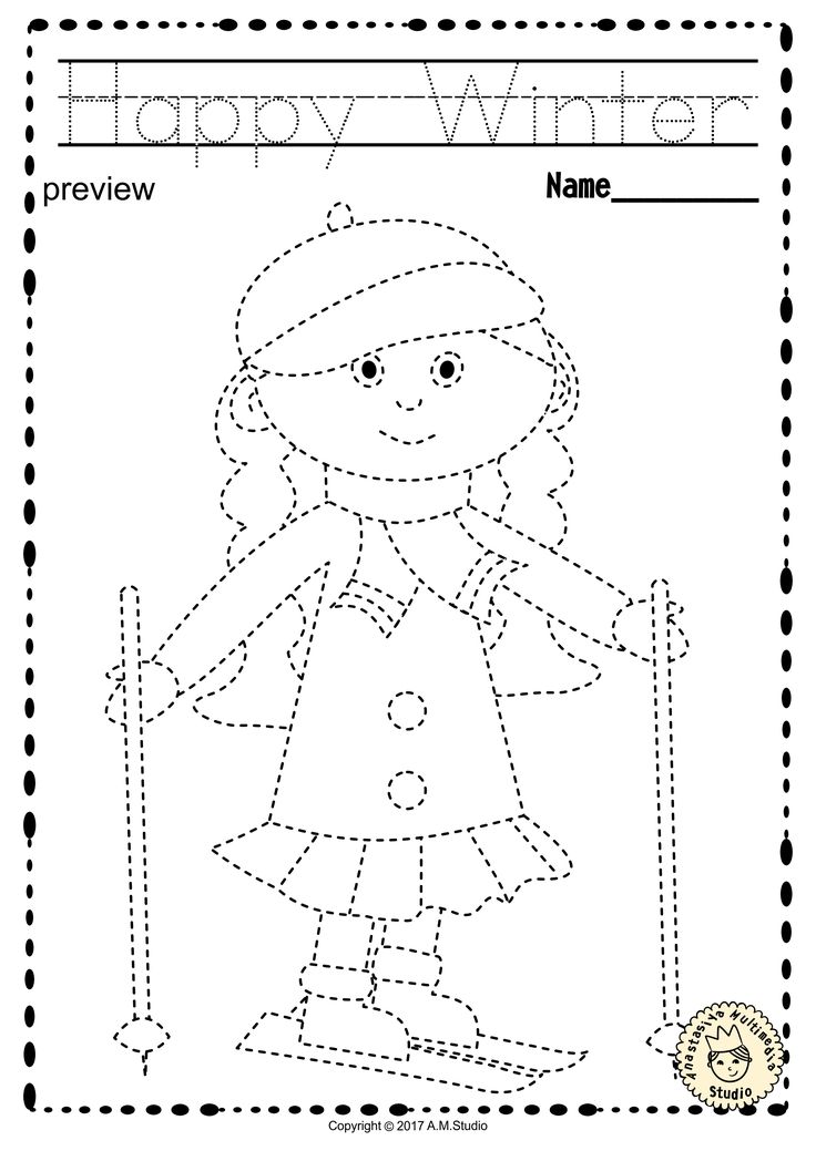 Winter Picture Tracing Worksheets | Pre-writing Skills | Editable ...