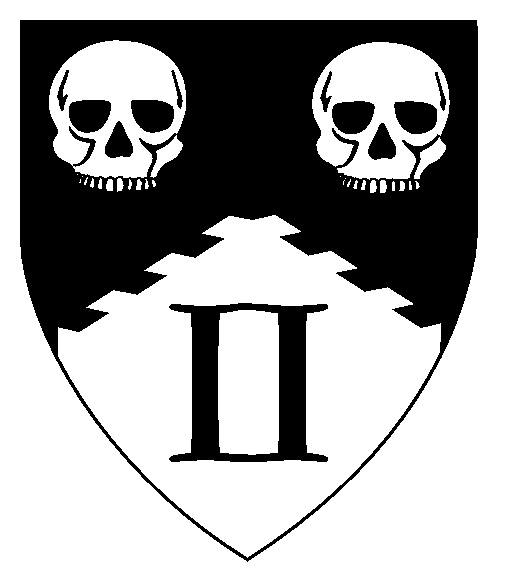 Heraldic Shield with Skulls