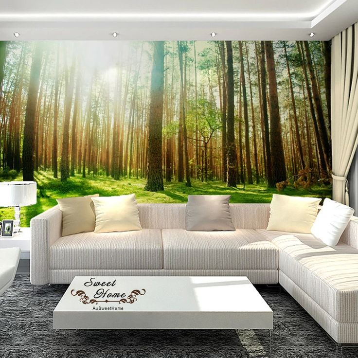 Image result for forest ceiling wallpaper | Large wall murals, Tree ...