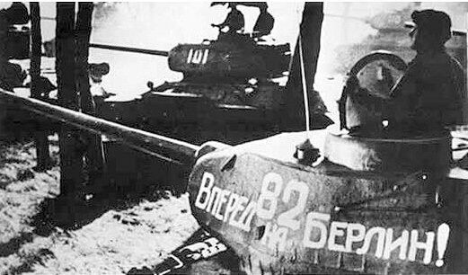 T-34/85 tanks and Written in turret 