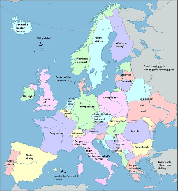 Europe according to Denmark | Mapa, Bandeira de cada pais, Escola