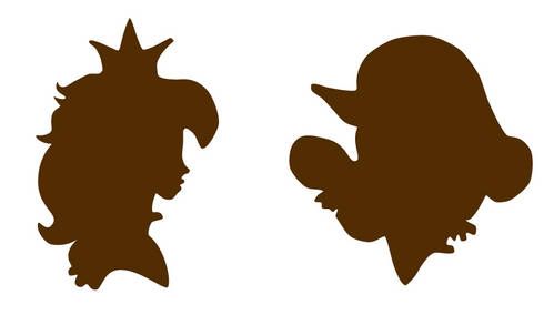 Mario and Princess Peach silhouette embroideries! Added templates for ...