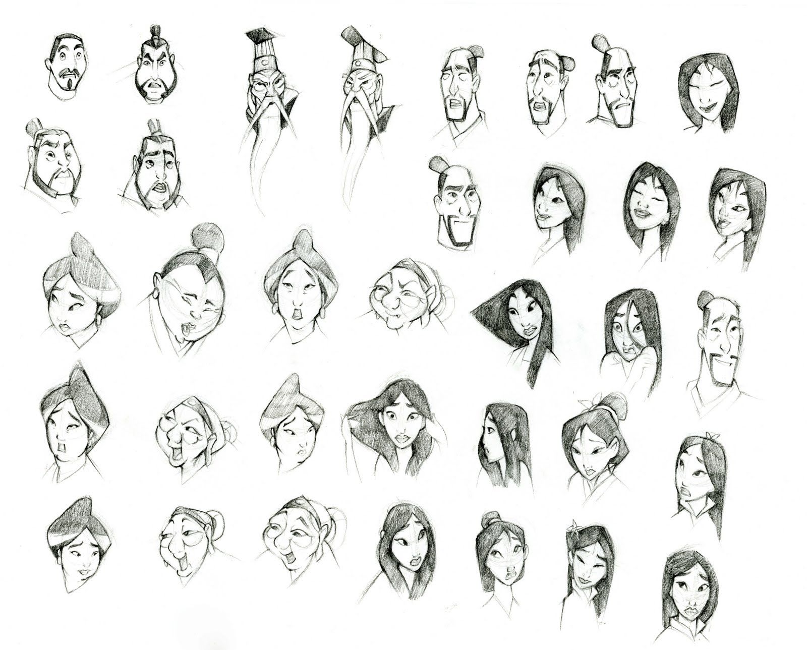 Chin-yi-Chang Mulan sketches | Disney sketches, Character design disney ...