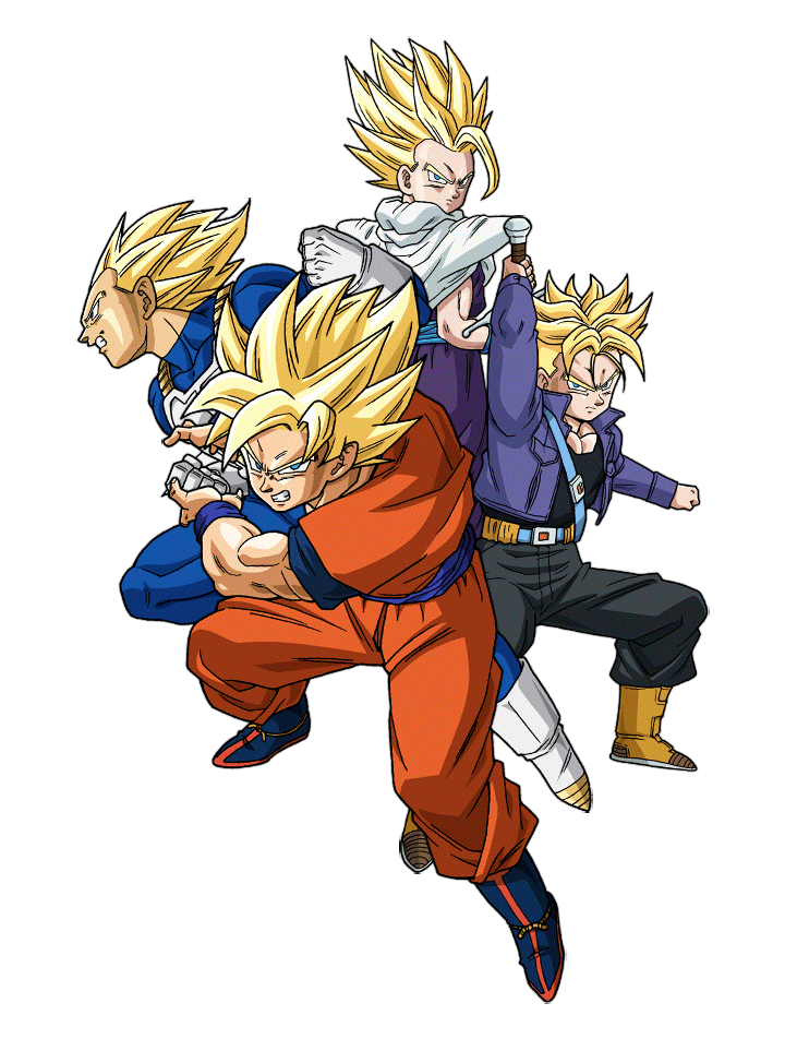 Goku, Teen Gohan, Future Trunks, Vegeta render by maxiuchiha22 on ...