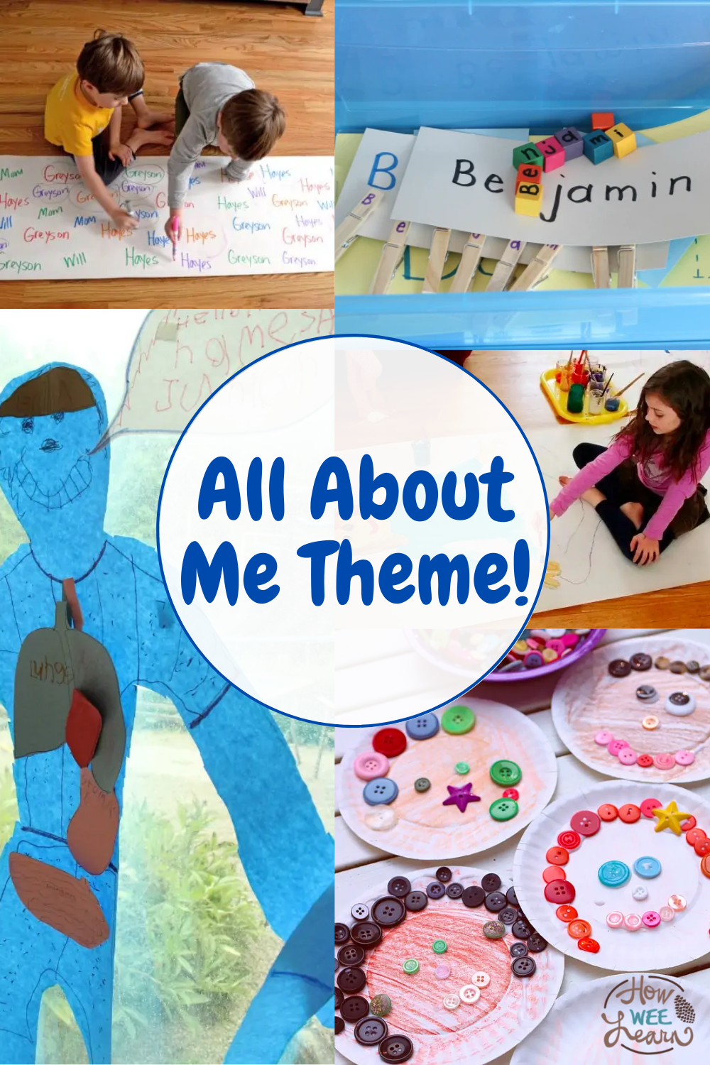 collage of 5 activities for an all about me theme All About Me ...