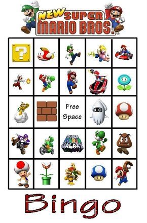 Mario Bingo card | Super mario bros birthday party, Super mario ...