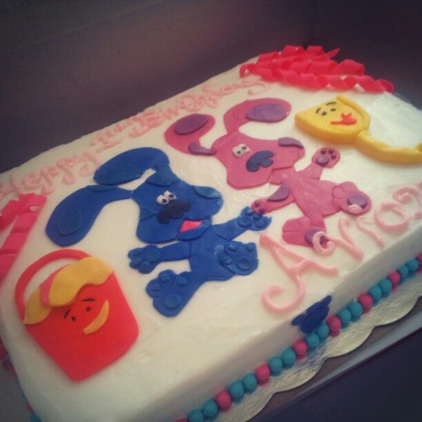 Blue Clues sheet cake | Sheet cake, Blue cakes, Cake