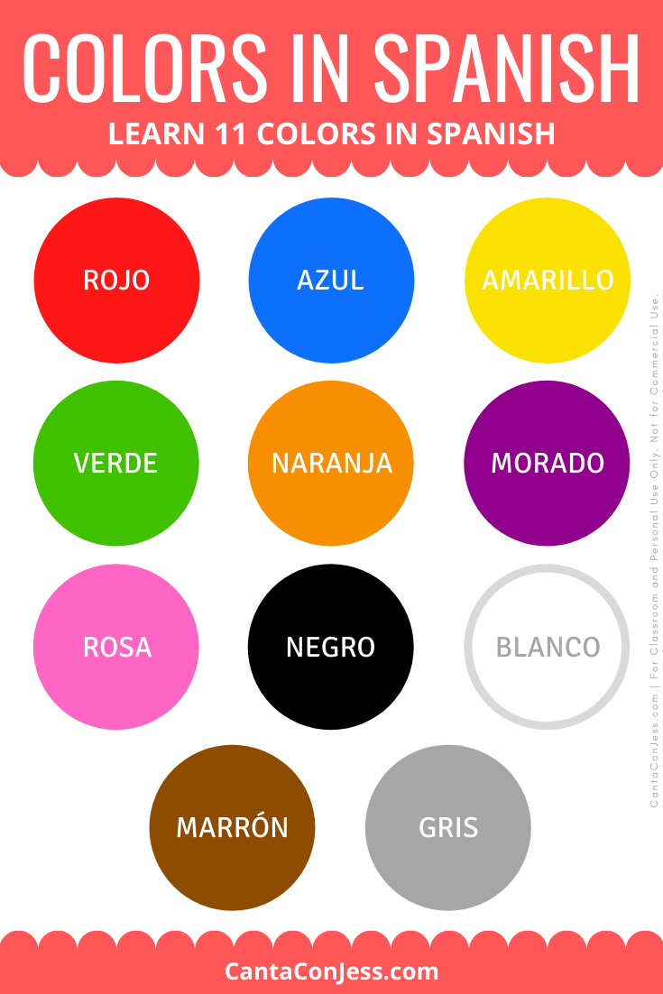 11 Basic Colors in Spanish | Spanish basics, Learning spanish, Learning