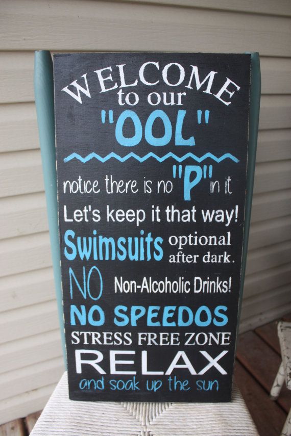 Pool Sign pool rules Wooden wall art Hand Painted by MamaSaysSigns ...