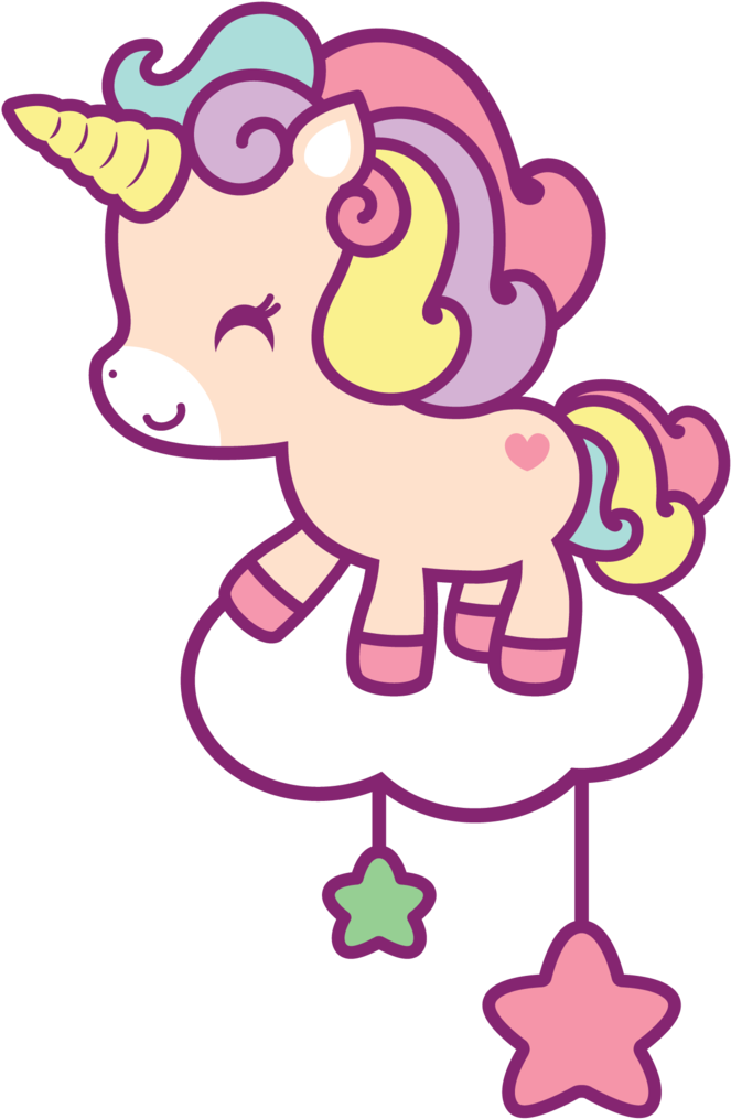 Download HD Happy Cloud Unicorn - Cute Unicorn Stickers Transparent PNG ...