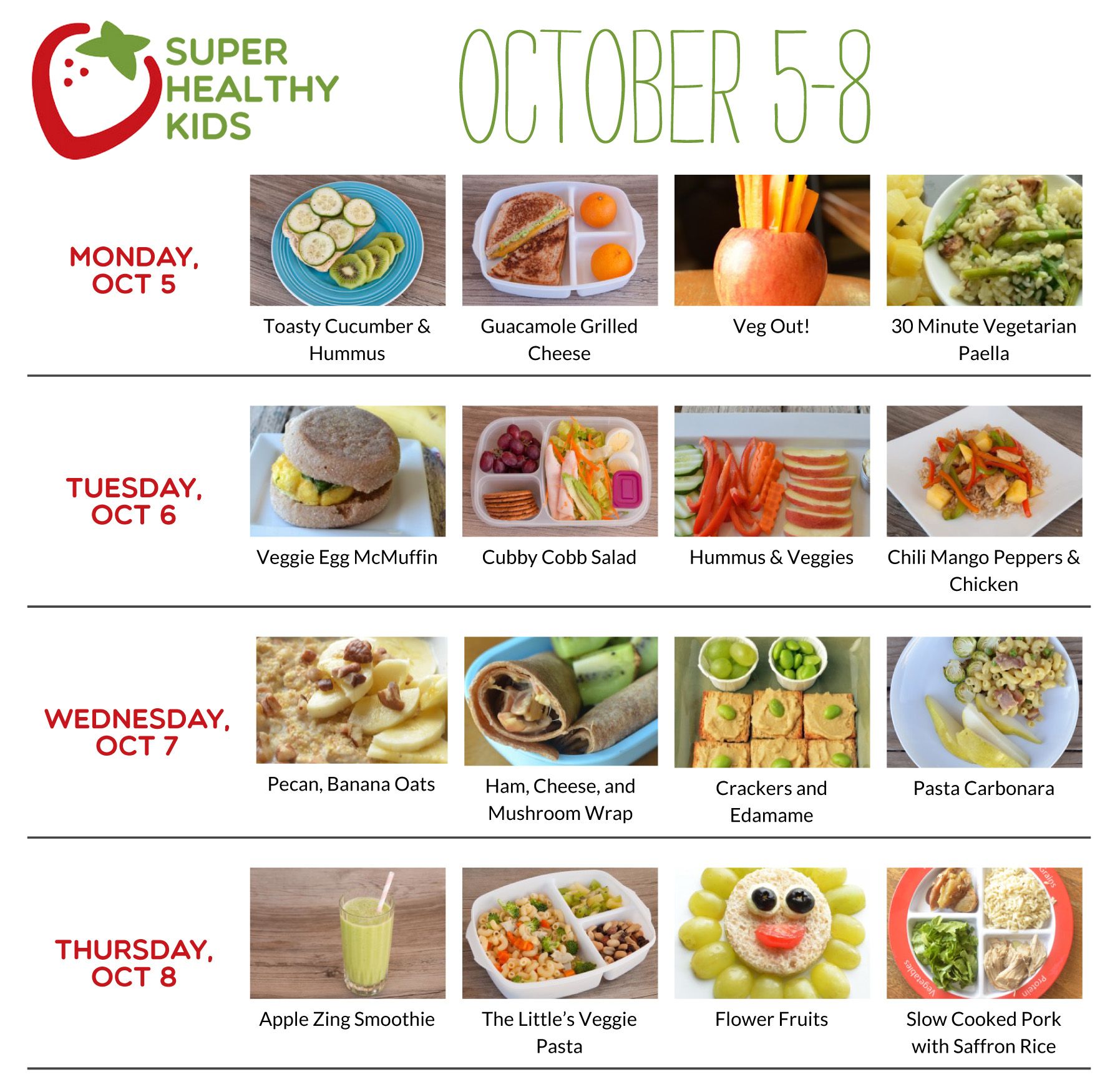 October 5-11 | Super Healthy Kids Easy Toddler Meals, Healthy Meals For ...