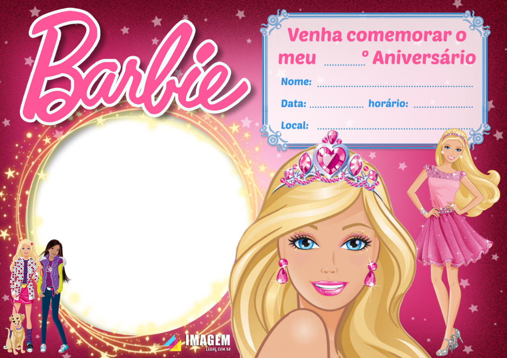 Convite de aniversário infantil Barbie para preencher, baixe grátis ...