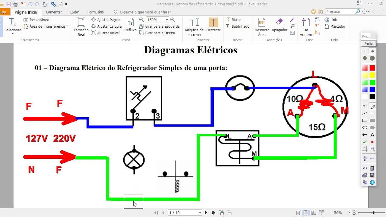 Diagramas Elétricos Refrigerador, Bebedouro e Freezer | Diagram ...