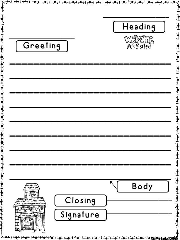 Friendly letter writing, Letter writing template, Friendly letter